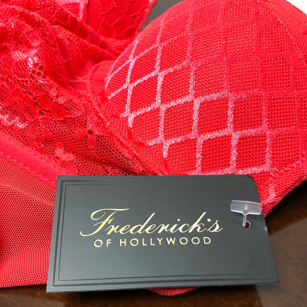 Fredericks of Hollywood bra, red